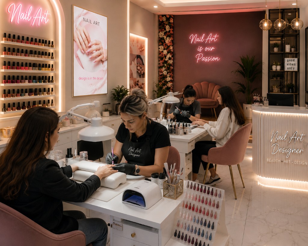 Nail art stüdyosu iç mekanı